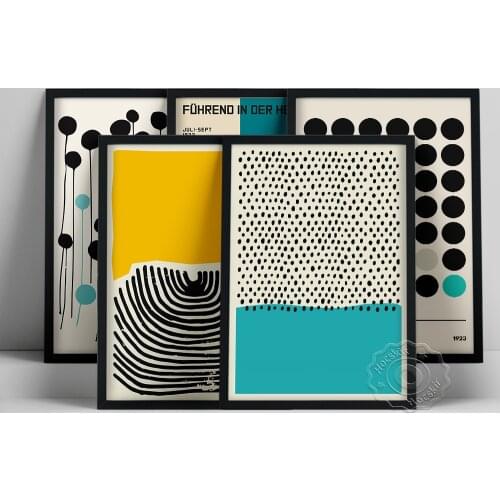 Bauhaus Exhibition Architecture Poster, Minimalist Bauhaus Wall Art, Abstraction Geometry Wall Picture, Circle Patten Art Prints