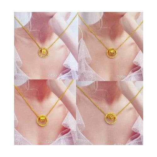 HX 24K Pure Gold Necklace Real AU 999 Solid Gold Chain Brightly Simple Upscale Trendy Classic Fine Jewelry Hot Sell New 2020