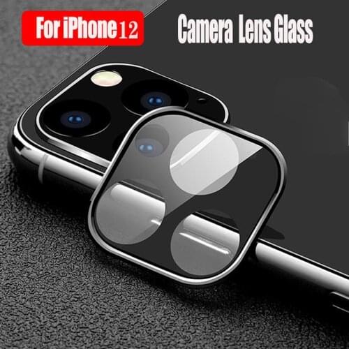 Full Cover Camera Lens Cover Case for iPhone 12 Pro Max Camera Protective Tempered Glass + Metal Ring Cover On iphone12 Mini pro
