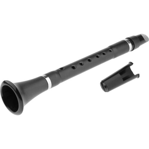 Black Bb B Flat Clarinet Clarionet with Carrying Bag Woodwind Instrument 38x6.4cm