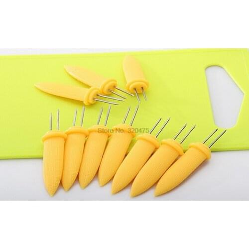 By dhl 100set 10pcs/set BBQ Corn Holders Fork Multi-Function Stainless Steel Barbecue Corn Tools Party Kitchen Barbecue Supplies