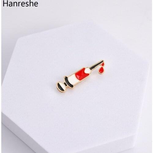 Hanreshe Enamel Syringe Medicine Lapel Backpack Brooch Pins for Doctor Nurse Mediacl Party Holiday Badge Jewelry Accessories
