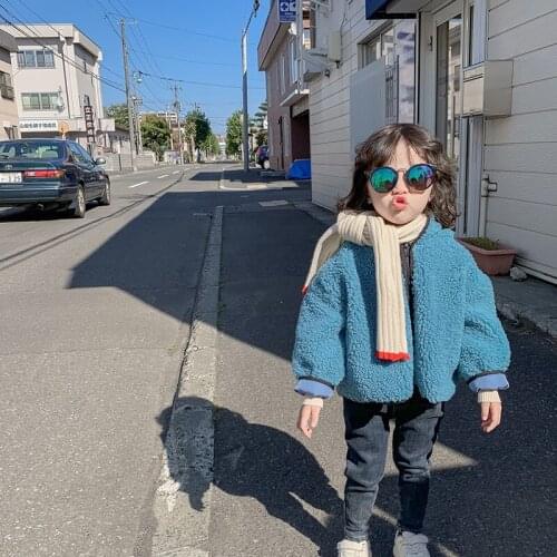 Baby Girls Winter Fashion Jackets Lambs Wool Coats Kids Warm Jackets Fleece Children Outerwear Girls Loose Coats Baby Overcoat