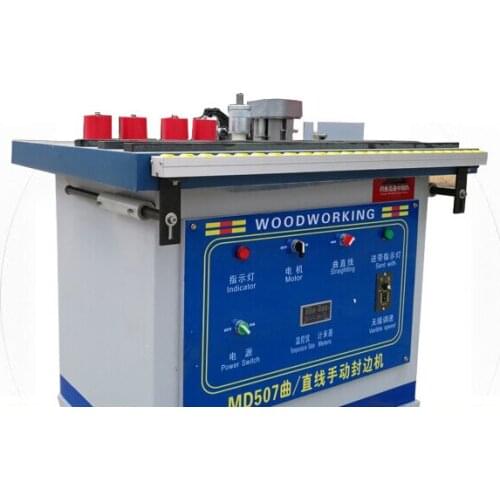 MD507 Woodworking Machine Wood Edge Bander, Double Sides Rubberizing Curve And Straight Line Edge Bander Machine
