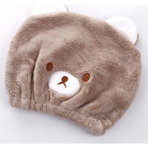 Cute Hair Dry Hat Towel Quick Dry Shower Cap Strong Absorbing Drying Soft Cartoon Children