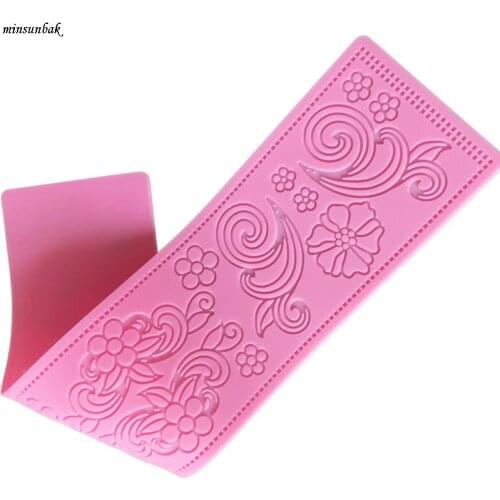 Minsunbak Lace Mat Beautiful Wedding Cake Border Decoration Tools SugarCraft Silicone Mold