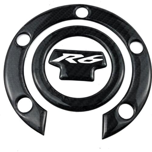 Motorcycle 1 PCS Black Carbon Fiber Fuel Gas Oil Cap Cover Tank Pad Tankpad Protector Sticker Decals For Yamaha YZF R6 YZFR6