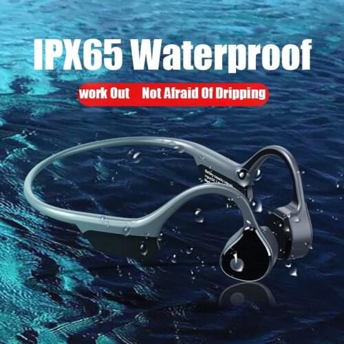 Bone Conduction Fone Bluetooth 5.0 Wireless Headphones IP65 Earphone Stereo Sports Running Ai Smart Headset 8H With Microphone