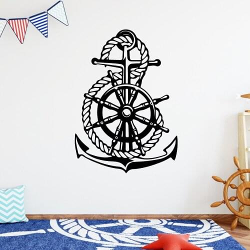 New anchor Cartoon Wall Decals Pvc Mural Art Diy Poster Decor Living Room Bedroom Removable Background Wall Art Decal