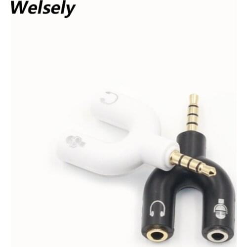 3.5mm Stereo Male to Dual Female Adapter Mic Jack Audio Splitter For iPhone 5S 6 7 6S 5 S iPod Huawei Headphone Microphone AUX