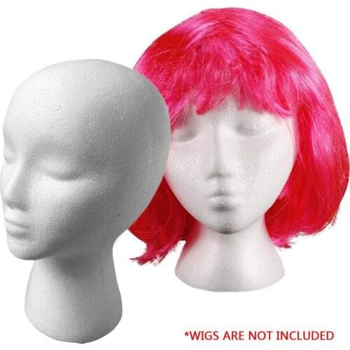 Practical Foam Flocking Head Mold Mannequin Women Model Head Wig Display Stand DIY Headwear Display Model Glasses Headset Holder