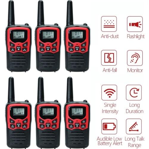 2/4/6PCS ABBREE T5 Walkie Talkie Mini Portable Two Way Radio High Power PTT PMR 446/FRS Radio Communicator for Hotel Restaurant