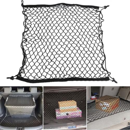 70*70cm Car Trunk Net Boot String Mesh Elastic Nylon Rear Back Cargo Trunk Storage Organizer Luggage Net Holder