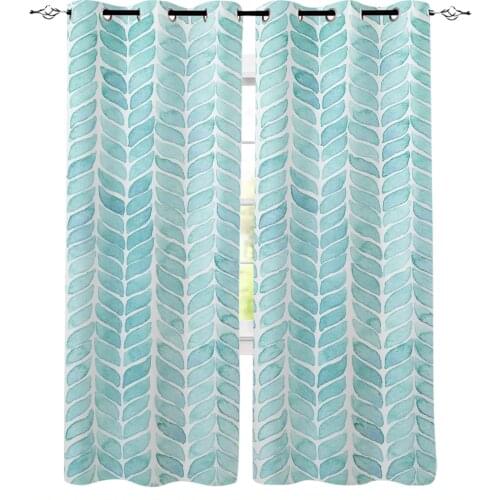 Blue Watercolour Window Curtains Kitchen Drapes Panel Home Decor Curtains for Living Room Curtains for Bedroom