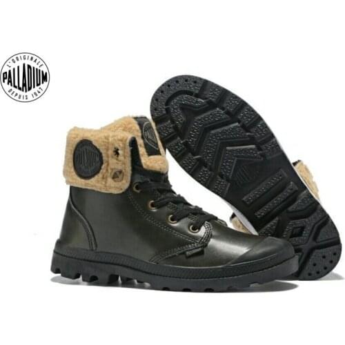 PALLADIUM Men Women Soldiers Boots Leather Ankle Boots Square Toe Lace Up Shoes Outdoor Dual purpose Walking shoes size 35-44