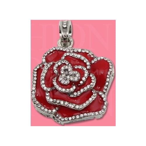 Jewelry Red Rose Necklace Style Pen Drive 64GB Usb Flash Drive 32GB 128GB Pendrive 16GB Pendrives Computer Memory Stick 2.0 Gift