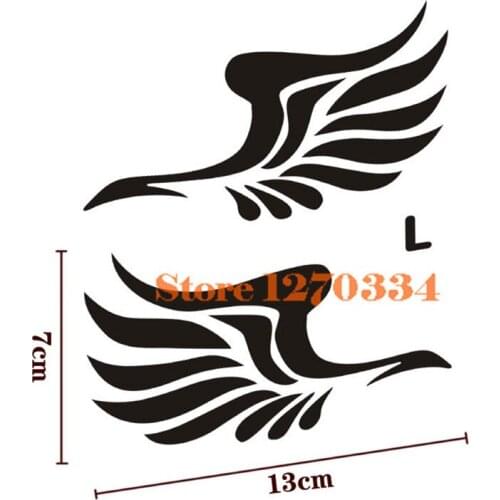 1 Pair Car Styling Angel Wings Car Stickers Decals Reflective Waterproof On Rear Windshield Door Rearview Mirror Free shipping