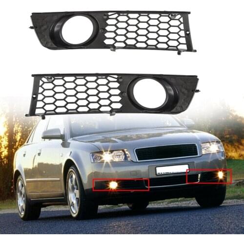 1 Pair Car Front Bumper Fog Light Grille Cover Left/Right Fog Lamp Protector Grill Guard For Audi A4 B6 2002-2005 2004 2003