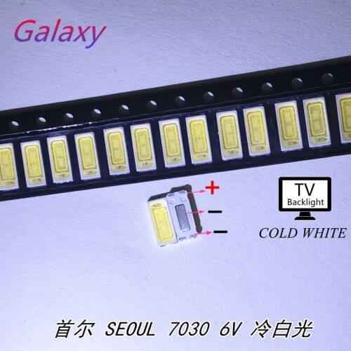 100pcs Original SEOUL LED 7030 Light Beads Cool white High Power 1W 6V 100LM For LED LCD TV Backlight Application