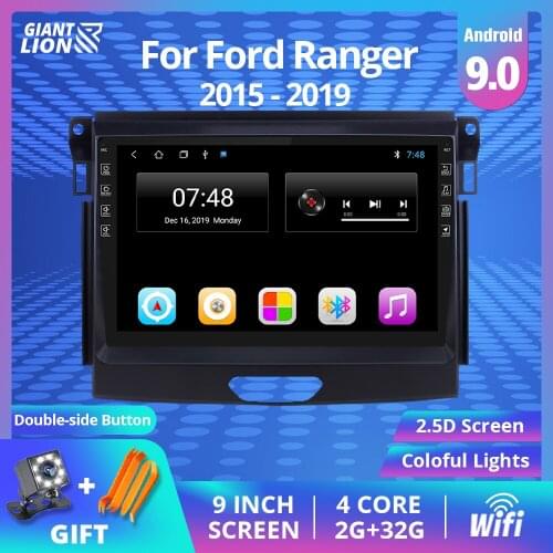 2 Din Android 9.0 Car Radio For Ford Ranger 2015 2016 2017 2018 Car Multimedia Video Player WiFi Bluetooth 2DIN GPS DVD Player