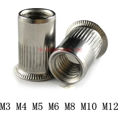 2021 Sale New Decor Wood Furniture M3 M4 M5 M6 M8 M10 M12 Rivet Nut Stainless Steel A2 Insert Sus 304 Blind Inserts Flat Head