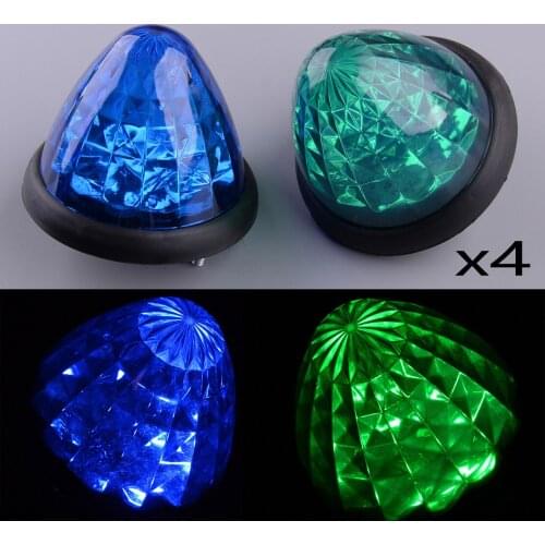 4pcs Trailer Truck LED Beehive Side Marker Light Round Cone Grommet Side Marker Clearance Cab Sleeper Lamp Car 24V