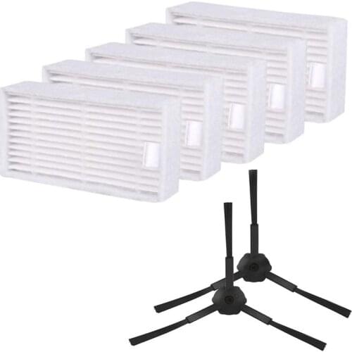 5* Hepa Filter and 2* Side Brush for Kitfort KT-518 kt 518 Robotic Vacuum Cleaner Cleaner Parts Accessory