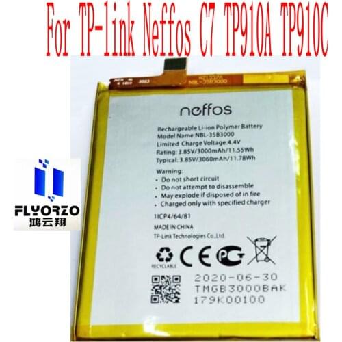 New High Quality 3000mAh NBL-35B3000 Battery For TP-link Neffos C7 TP910A TP910C Mobile Phone