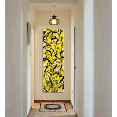 Abstract White and Black Yellow Oil Painting on Canvas Posters and Prints Wall Pictures for living Room Pop Art Cuadros Decor