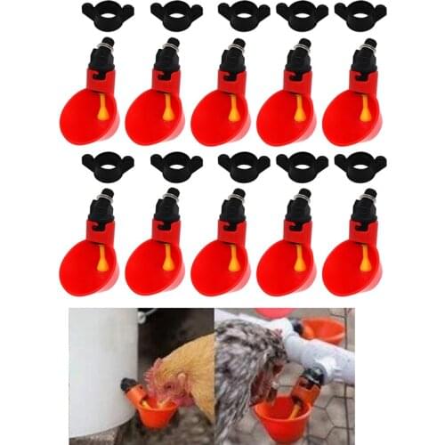 6/12Pcs Feed Automatic Bird Coop Poultry Chicken Fowl Drinker Water Drinking Cup For Chicken Feeder Fowl Cook Bow