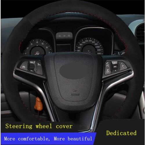 Car Steering Wheel Covers Black Hand-stitched Soft Suede For Chevrolet Malibu 2011-2018 Volt Camaro 2011-2015 Aveo 2016-2018