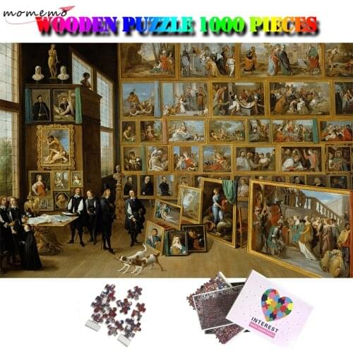 MOMEMO Gallery At Brussels Wooden 1000 Pieces Adults Puzzle World Famous Painting Jigsaw Puzzle 1000 Pieces Puzzles Toy for Kids