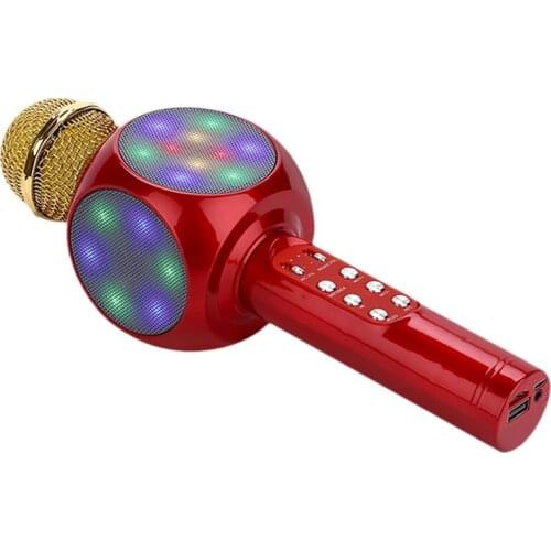 Childrens Microphone Handheld Bluetooth Microphone Speaker Karaoke Machine With Led Dancing Lights
