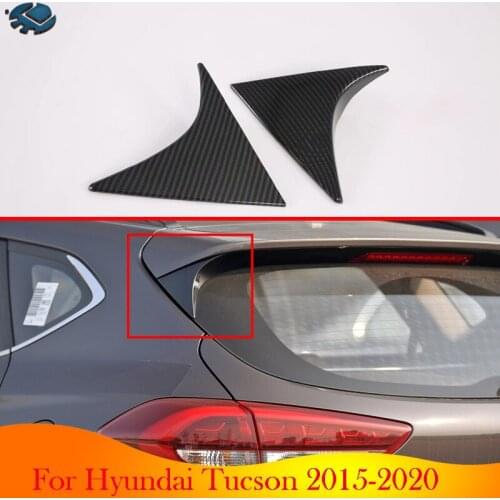 For Hyundai Tucson 2015-2020 Carbon Fiber Style Side Door Rear View Window Spoiler Cover Trim Insert Garnish Bezel
