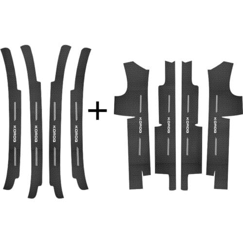 For Skoda Kodiaq 2017 2018 2019 2020 High-quality Leather Plate Door Sill Welcome Pedal Car Styling Accessories 8pcs/set