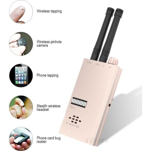 Dual Antenna RF Signal Detector Anti Spy Wireless Camera Hidden Cam Len Car GSM GPS Tracker Radio Wave Detection Military Finder