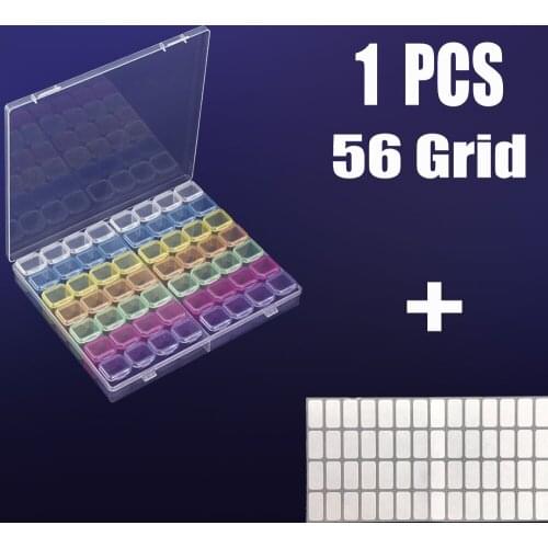 Diamond painting tool 80/56/28 grid plastic storage box sticker diamond painting embroidery accessory kit bead box
