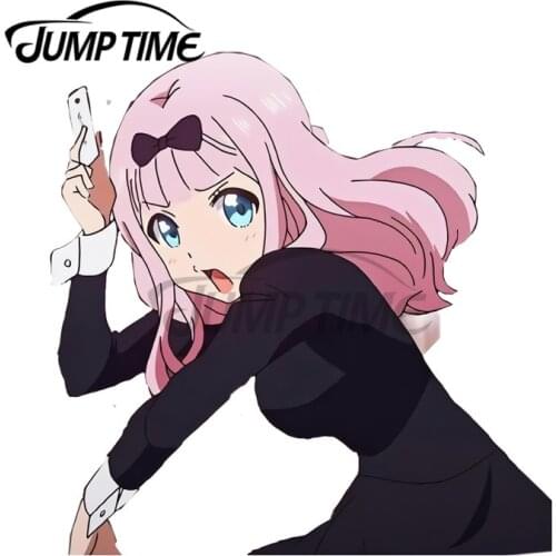 JumpTime 13 x 10.8cm Kaguya Kun Funny Car Stickers Vinyl Car Sticker DIY Scratch-proof 3D Waterproof JDM Occlusion Scratch Decal