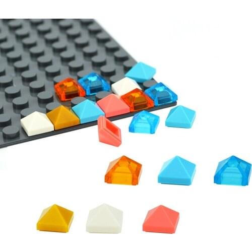 Building Blocks DIY Accessories Slope 45 1x1x2/3 Quadruple Convex Pyramid Technical Parts 22388 Educational Bricks for Children