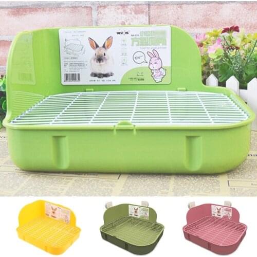 Small Pets Rabbit Toilet Square Bed Pan Potty Trainer Bedding Litter Box for Small Animals Cleaning Supplies