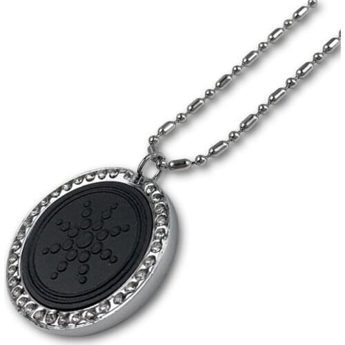 Fashion Anti EMF Pendant Necklace Stainless Steel Crystal Volcanic Stone Men Women Energy Power Necklace