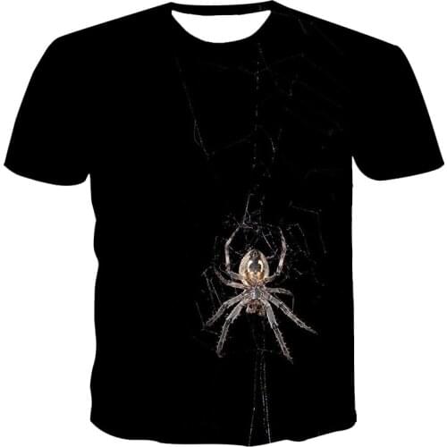 2021 Summer New 3D T-shirt Casual Short-sleeved O-neck Top Fashion Harajuku Spider Animal Pattern Clothing Plus Size Top