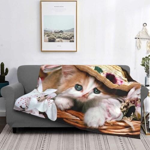 Cats Bed Blankets Wolf Galaxy Plush Bedspread Fox Soft Throw Blanket Planet Black Linen Blanket for Sofa