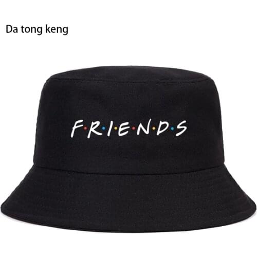 Panama Bucket Hat Men Women Summer Bucket Cap friends tv Print Yellow Hat bob Hat Hip Hop Fishing Fisherman Hat girl boy