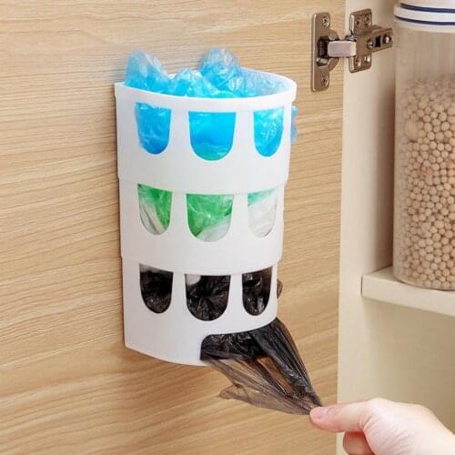 Plastic Wall Mount Home Bathroom Kitchen Garbage Trash Storage Box Container rangement