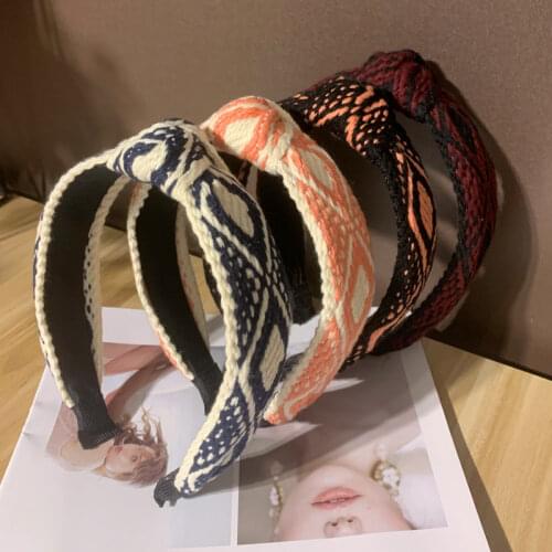 Hairband Creative Cross-knotted Headband Wide Edge Adult Fashion Simple Fabric Headband Hairpin