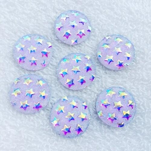 Rhinestones Appliques Resin sky star 20pcs 20mm Stick-On buttons for clothing jewelry Decorations -B762