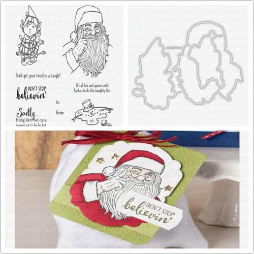 Merry Christmas Metal Cutting Dies and Stamps Scrapbooking Embossing Paper Craft Knife Mould Couple Stencils Dies New 2021