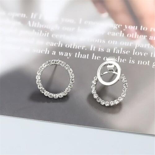 CRLEY Hot Clear CZ Circle Round Stud Earrings With Beautiful Cubic Zircon Geometric Elegant Jewelry Brincos boucle d'oreille