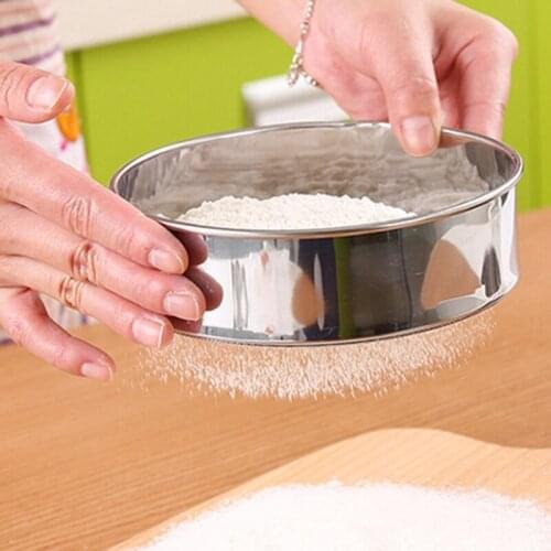 Stainless Steel Kitchen Fine Mesh Flour Sifter Professional Round Flour Sieve Strainer Sifters for Kitchen Baking Gadgets